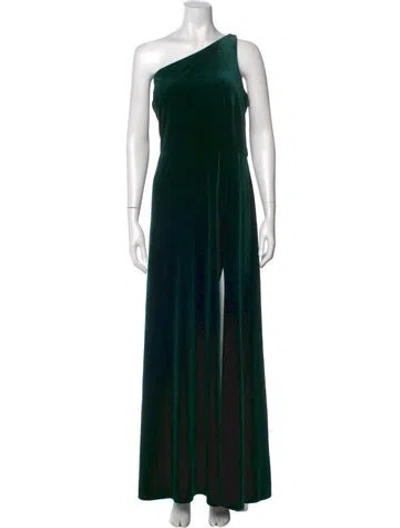 Pre-owned Jenny Yoo One-shoulder Long Dress In Green