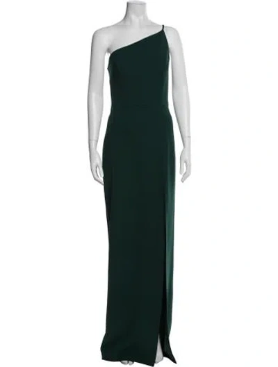 Pre-owned Jenny Yoo One-shoulder Long Dress In Green