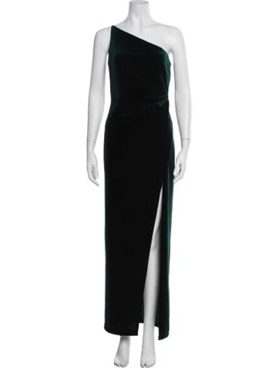 Pre-owned Jenny Yoo One-shoulder Long Dress In Green