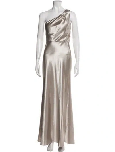 Pre-owned Jenny Yoo One-shoulder Long Dress In Neutral