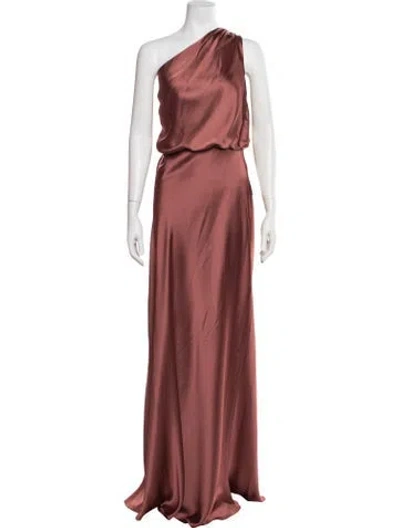 Pre-owned Jenny Yoo One-shoulder Long Dress In Red