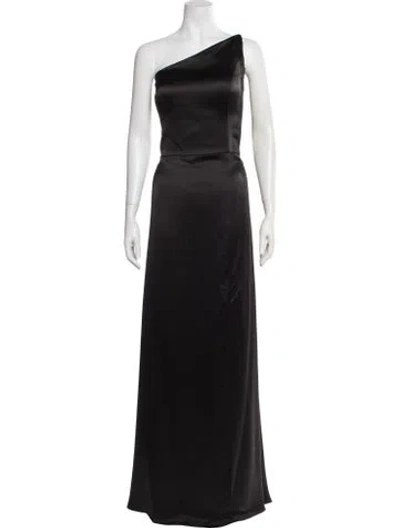 Pre-owned Jenny Yoo One-shoulder Long Dress W/ Tags In Black