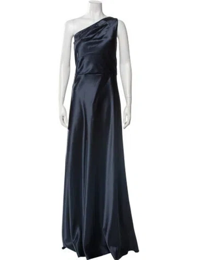 Pre-owned Jenny Yoo One-shoulder Long Dress W/ Tags In Blue