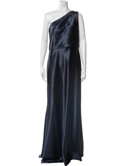 Pre-owned Jenny Yoo One-shoulder Long Dress W/ Tags In Blue