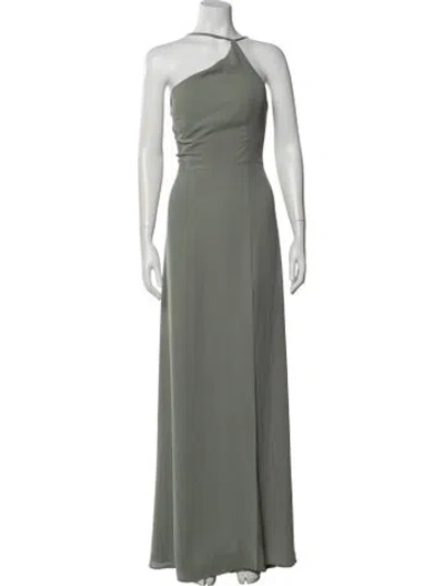 Pre-owned Jenny Yoo One-shoulder Long Dress W/ Tags In Green