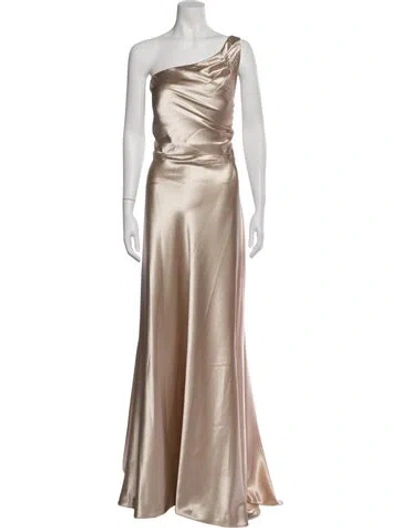 Pre-owned Jenny Yoo One-shoulder Long Dress W/ Tags In Neutral