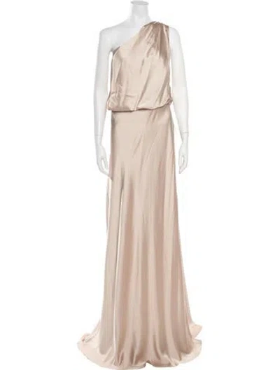 Pre-owned Jenny Yoo One-shoulder Long Dress W/ Tags In Neutrals