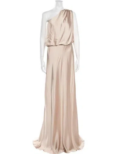 Pre-owned Jenny Yoo One-shoulder Long Dress W/ Tags In Neutrals
