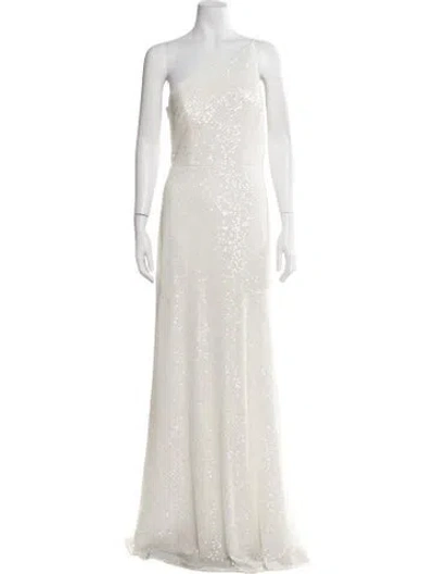 Pre-owned Jenny Yoo One-shoulder Long Dress In White