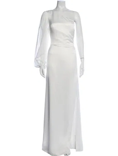 Pre-owned Jenny Yoo One-shoulder Long Dress In White