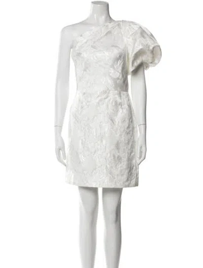 Pre-owned Jenny Yoo One-shoulder Mini Dress In Gray