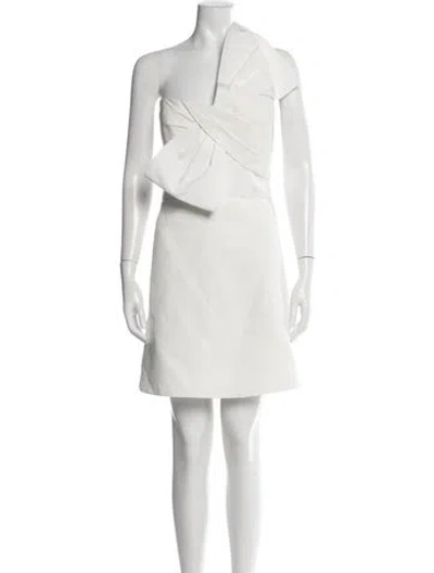 Pre-owned Jenny Yoo One-shoulder Mini Dress In Neutral