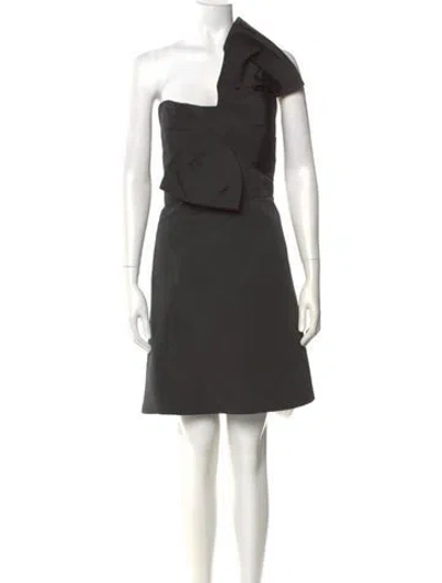 Pre-owned Jenny Yoo One-shoulder Mini Dress W/ Tags In Black