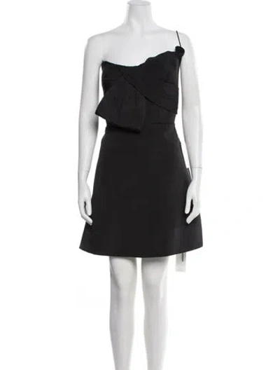 Pre-owned Jenny Yoo One-shoulder Mini Dress W/ Tags In Black