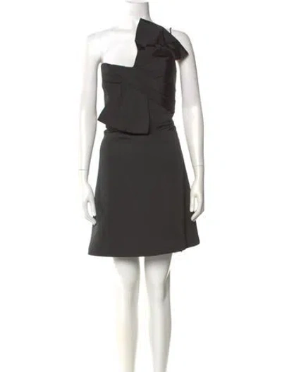 Pre-owned Jenny Yoo One-shoulder Mini Dress W/ Tags In Black