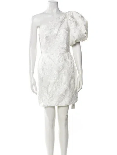 Pre-owned Jenny Yoo One-shoulder Mini Dress W/ Tags In White