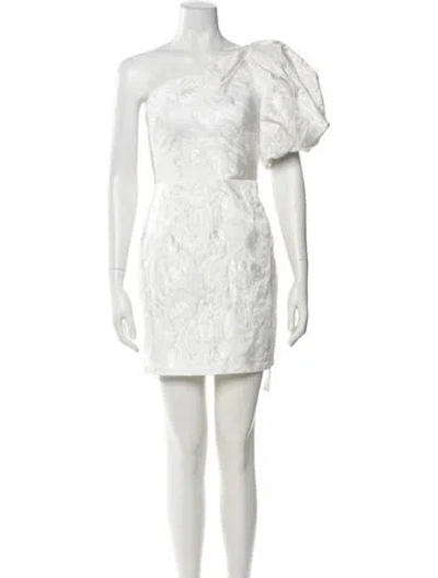 Pre-owned Jenny Yoo One-shoulder Mini Dress W/ Tags In White