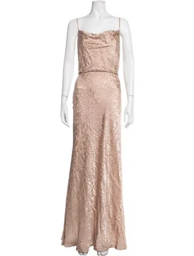 Pre-owned Jenny Yoo Patterned Long Dress In Neutrals