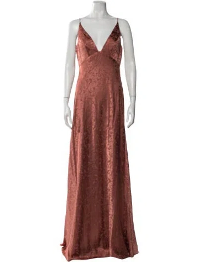 Pre-owned Jenny Yoo Patterned Long Dress W/ Tags In Neutrals