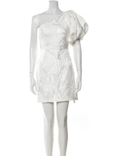 Pre-owned Jenny Yoo Patterned Mini Dress W/ Tags In White