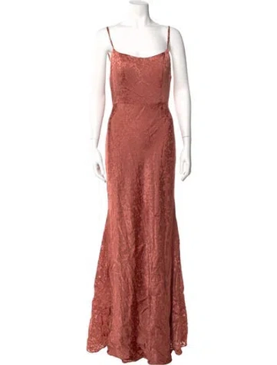 Pre-owned Jenny Yoo Printed Long Dress W/ Tags In Pink