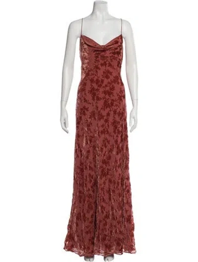 Pre-owned Jenny Yoo Printed Long Dress W/ Tags In Red