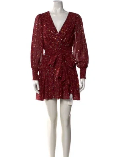 Pre-owned Jenny Yoo Printed Mini Dress W/ Tags In Red
