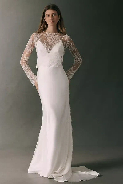 Jenny Yoo Renata Lace Topper In White