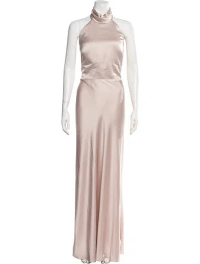 Pre-owned Jenny Yoo Satin Long Dress W/ Tags In Neutral