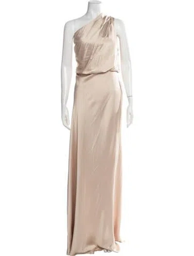Pre-owned Jenny Yoo Satin Long Dress W/ Tags In Neutrals