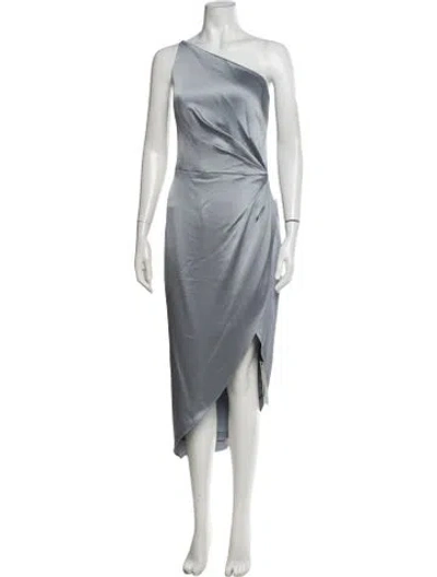 Pre-owned Jenny Yoo Satin Midi Length Dress W/ Tags In Blue
