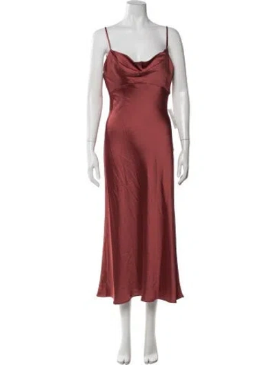 Pre-owned Jenny Yoo Satin Midi Length Dress W/ Tags In Orange