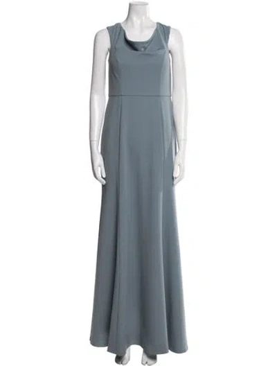 Pre-owned Jenny Yoo Scoop Neck Long Dress In Blue