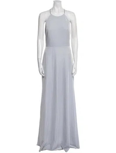 Pre-owned Jenny Yoo Scoop Neck Long Dress In Blue