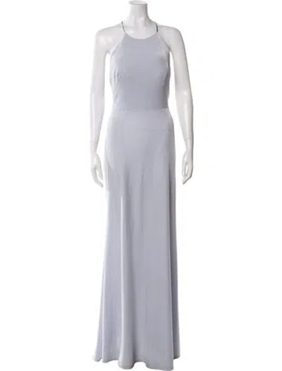 Pre-owned Jenny Yoo Scoop Neck Long Dress In Gray