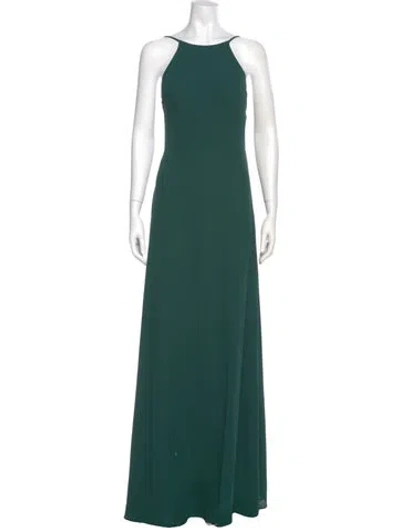 Pre-owned Jenny Yoo Scoop Neck Long Dress In Green