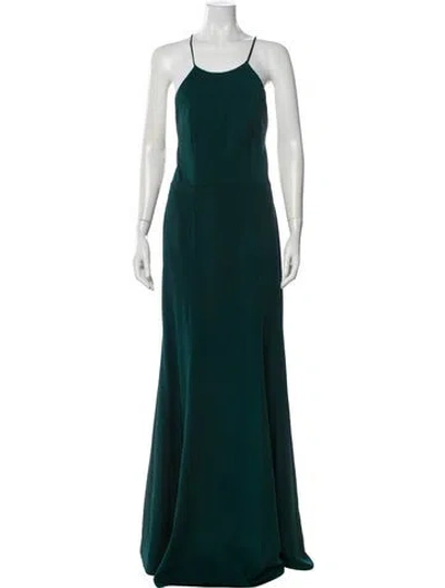 Pre-owned Jenny Yoo Scoop Neck Long Dress In Green