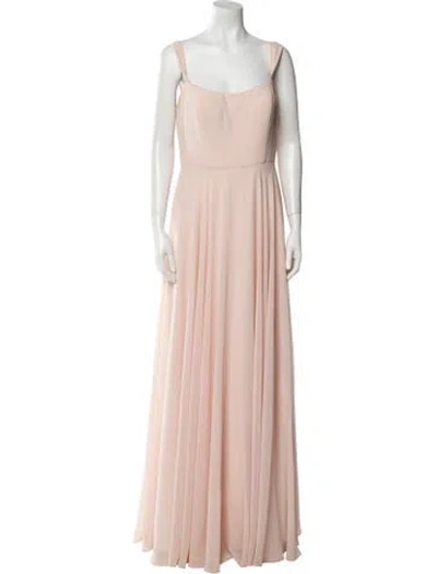 Pre-owned Jenny Yoo Scoop Neck Long Dress In Pink