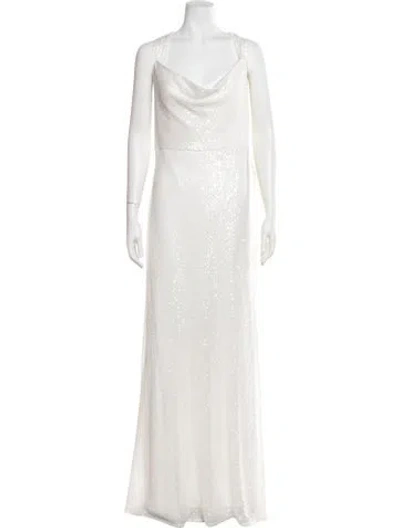 Pre-owned Jenny Yoo Sequin Long Dress W/ Tags In Neutral