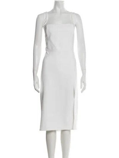Pre-owned Jenny Yoo Square Neckline Knee-length Dress W/ Tags In White