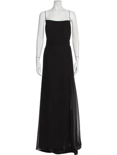 Pre-owned Jenny Yoo Square Neckline Long Dress In Black