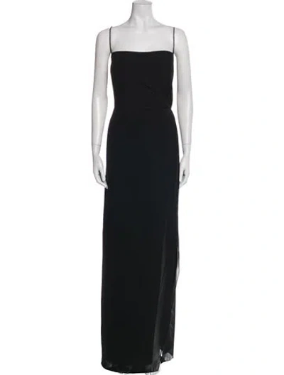 Pre-owned Jenny Yoo Square Neckline Long Dress In Black