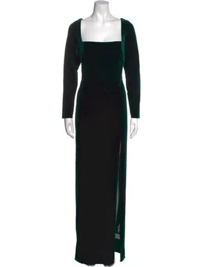Pre-owned Jenny Yoo Square Neckline Long Dress In Black