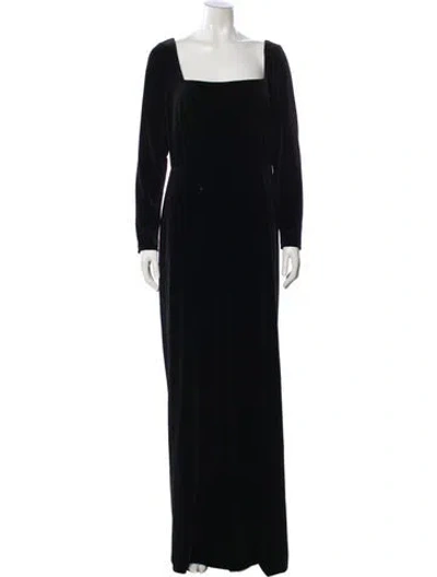 Pre-owned Jenny Yoo Square Neckline Long Dress In Black