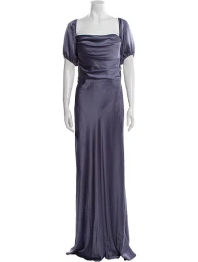 Pre-owned Jenny Yoo Square Neckline Long Dress In Blue