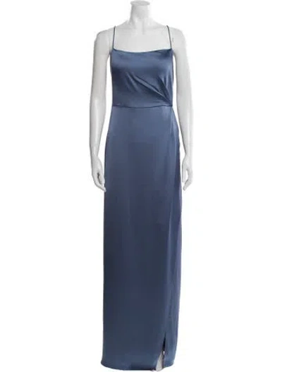 Pre-owned Jenny Yoo Square Neckline Long Dress In Blue