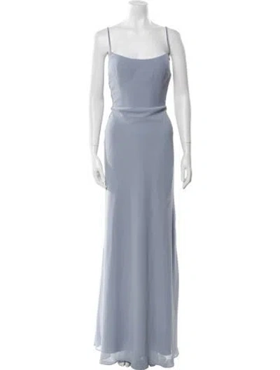 Pre-owned Jenny Yoo Square Neckline Long Dress In Blue