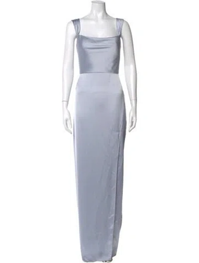 Pre-owned Jenny Yoo Square Neckline Long Dress In Blue