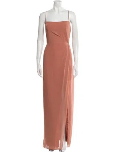 Pre-owned Jenny Yoo Square Neckline Long Dress In Brown