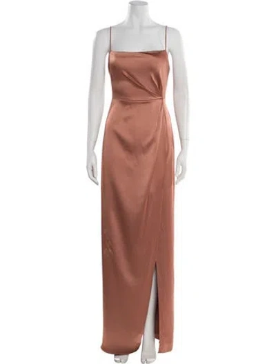 Pre-owned Jenny Yoo Square Neckline Long Dress In Brown